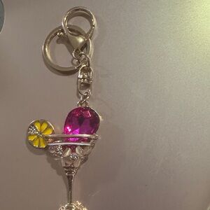 Pink Gem Cocktail Keychain